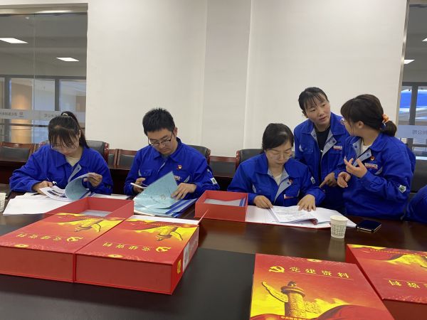 4月18日，制氣車間黨支部與質(zhì)量監(jiān)督檢驗部黨支部在彬州公司會議室開展對標交流活動。查閱制氣車間黨支部黨建臺賬畫面。.jpg
