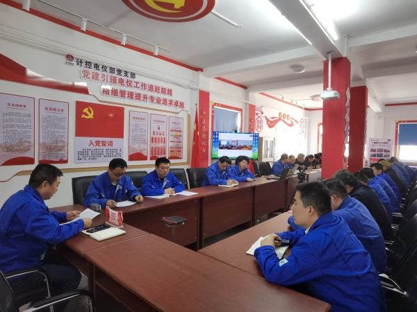 2025年3月，在支部學習會之余，計控電儀部黨支部書記王文波帶領黨員領導干部認真梳理一二期檢修項目計劃.jpg