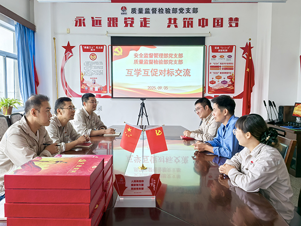 9.5日，安全監(jiān)督管理部黨支部與質(zhì)量監(jiān)督檢驗部黨支部對標交流學習.jpg
